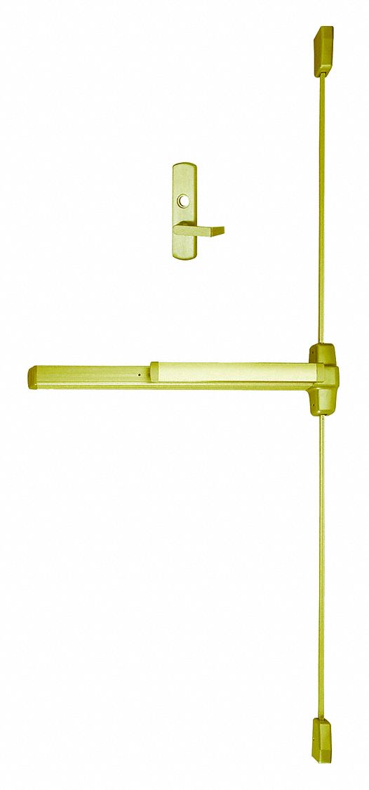 Surface Vertical Rod: 3 ft Max Door Wd, Brass