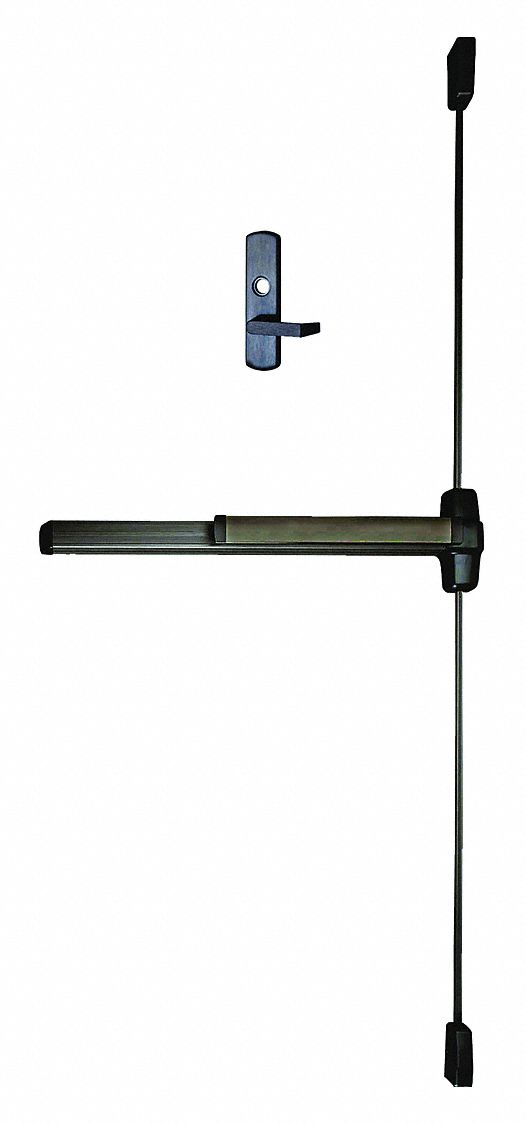 Surface Vertical Rod: 3 ft Max Door Wd, Bronze
