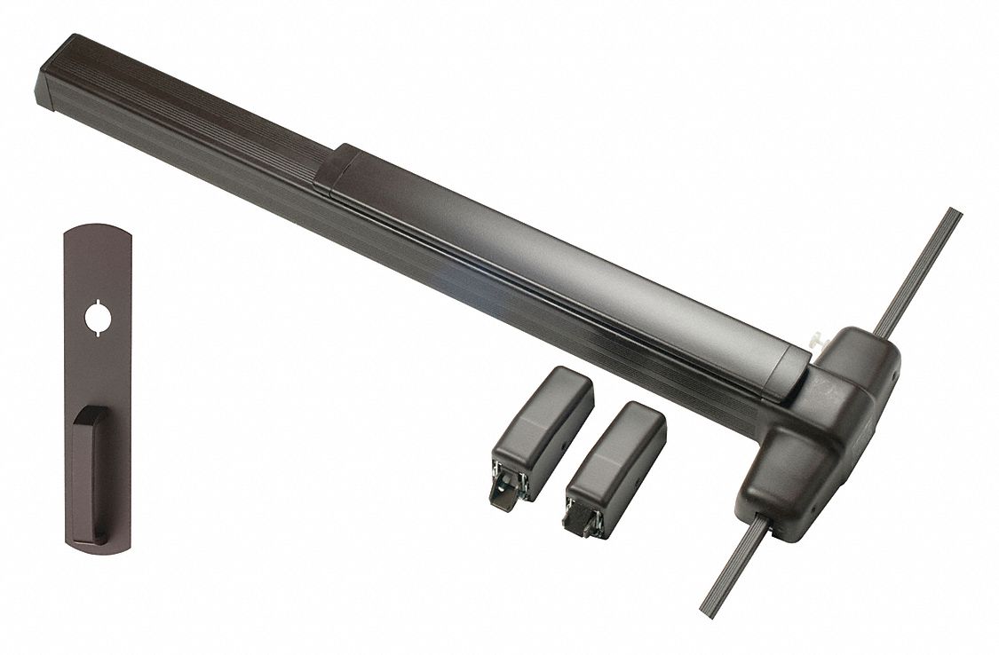 Surface Vertical Rod: 3 ft Max Door Wd, Bronze