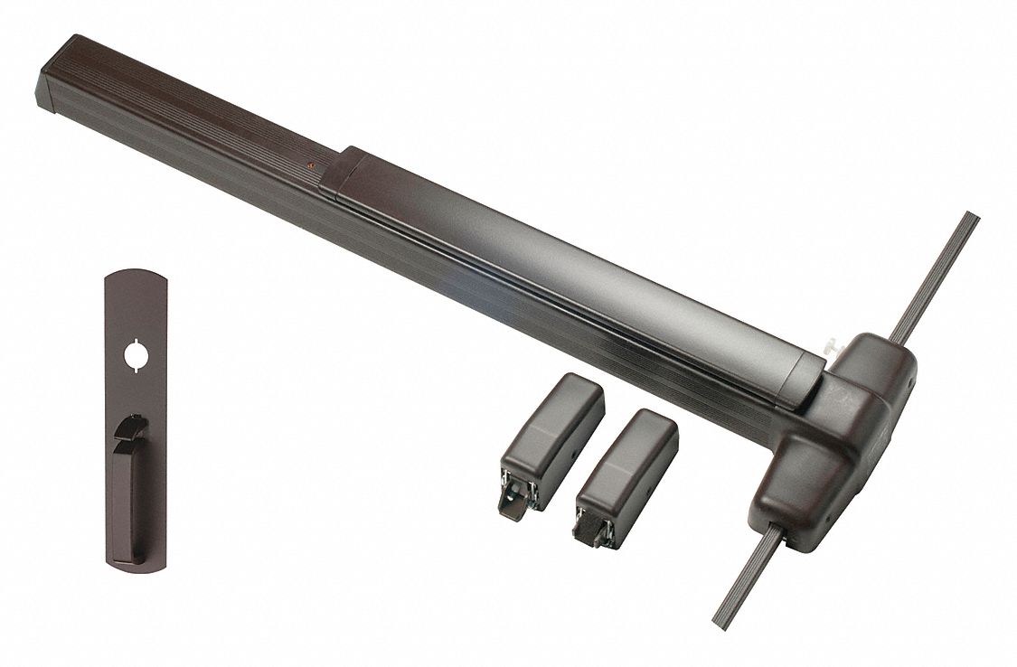Surface Vertical Rod: 3 ft Max Door Wd, Bronze