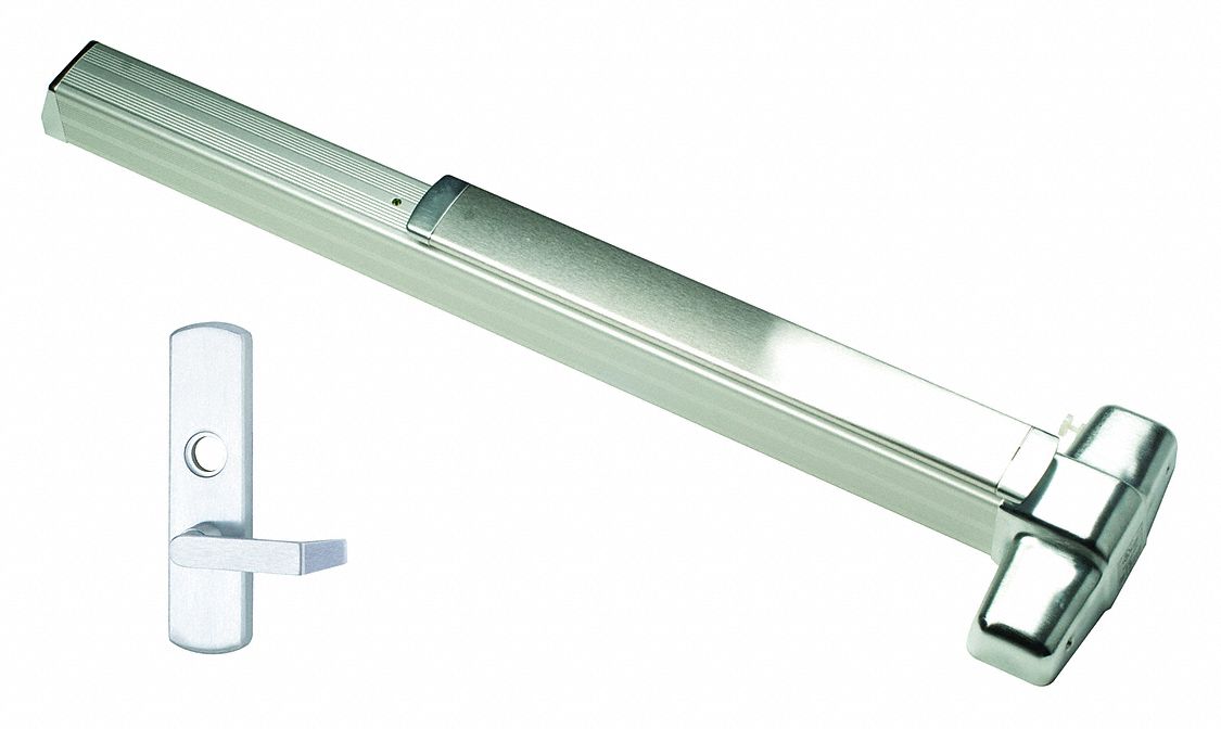 Concealed Vertical Rod: 3 ft Max Door Wd, Chrome