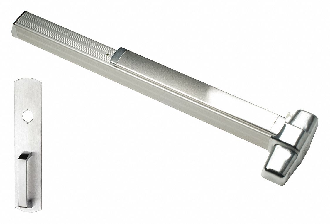 Concealed Vertical Rod: 3 ft Max Door Wd, Chrome