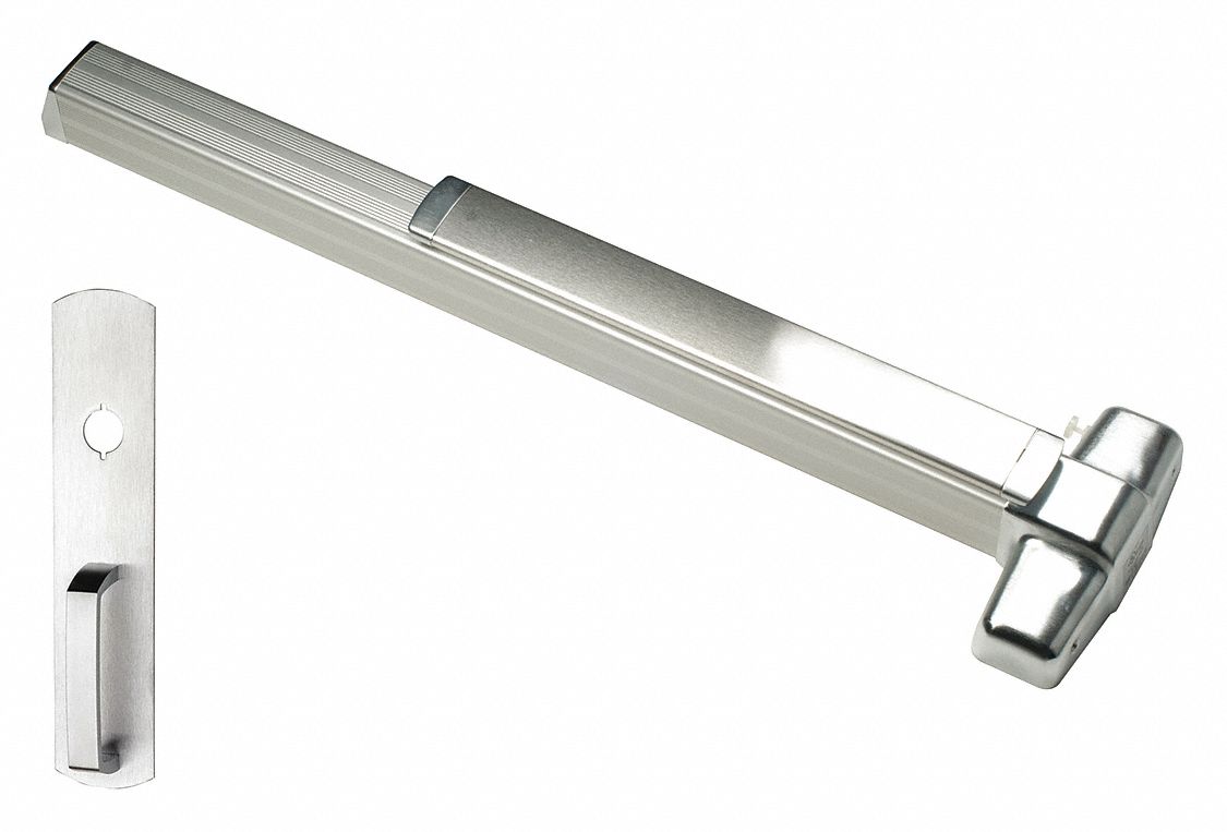 Concealed Vertical Rod: 4 ft Max Door Wd, Aluminum