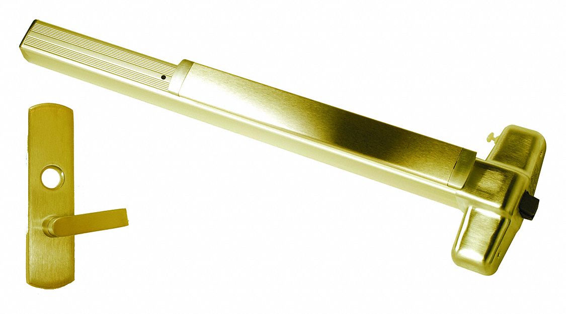 Exit Device: 3 ft Max Door Wd, Brass