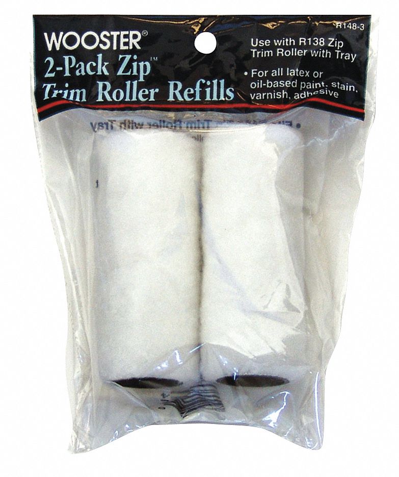 WOOSTER Mini Paint Rollers, Woven Fabric Cover Material, 3 in Length, 3