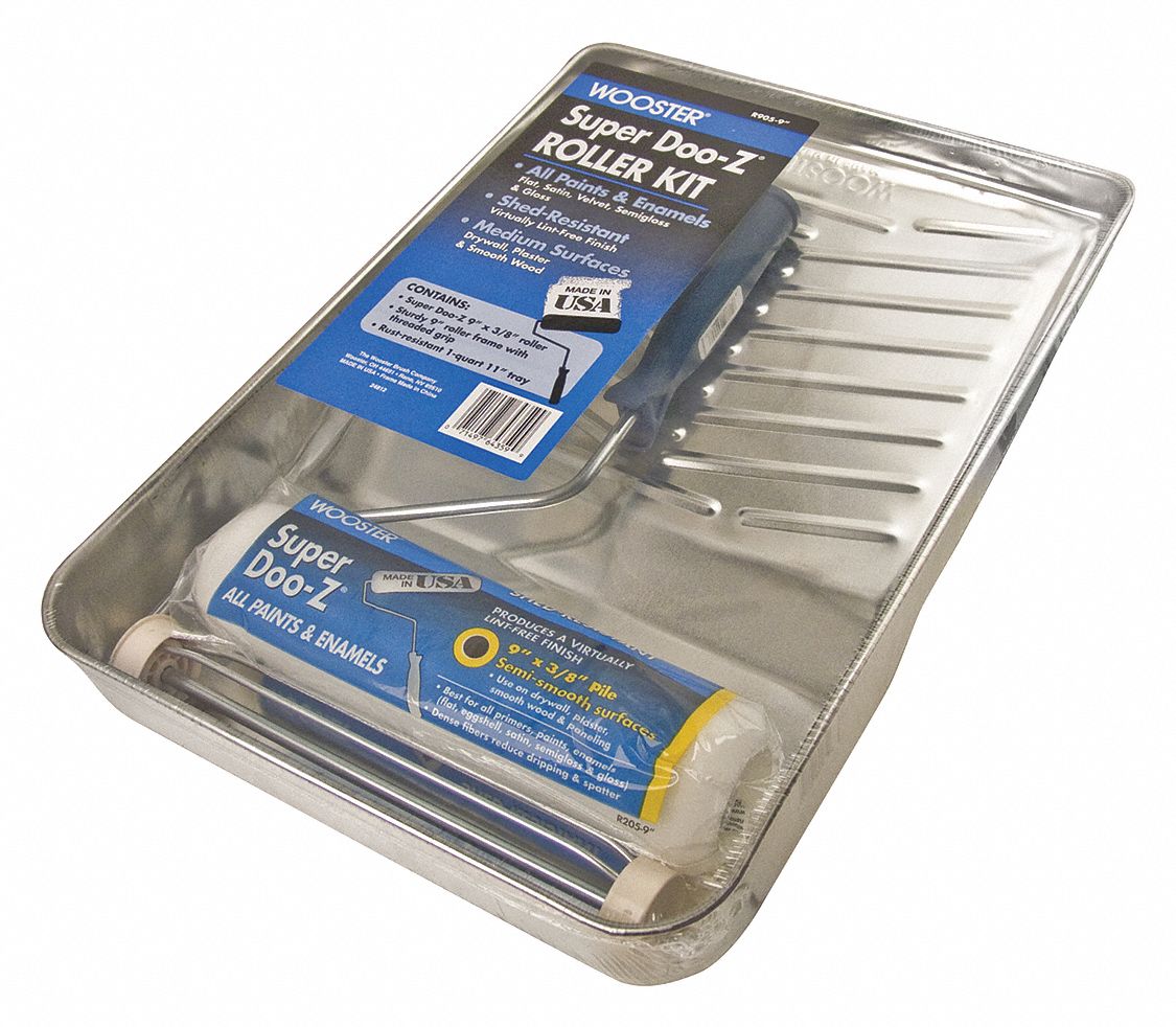 WOOSTER Paint Roller Kit for All Paints, Enamels; Number of Pieces 3