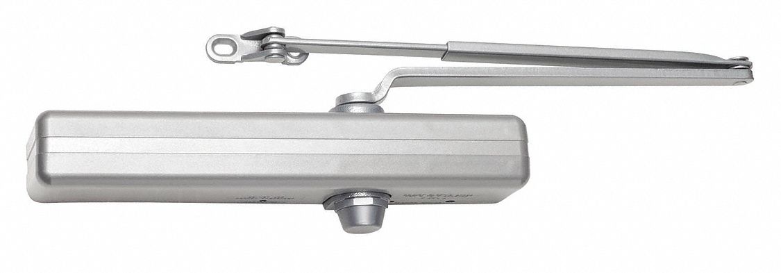 DOOR CLOSER,SLVR,12-1/2 IN L,REVERSIBLE