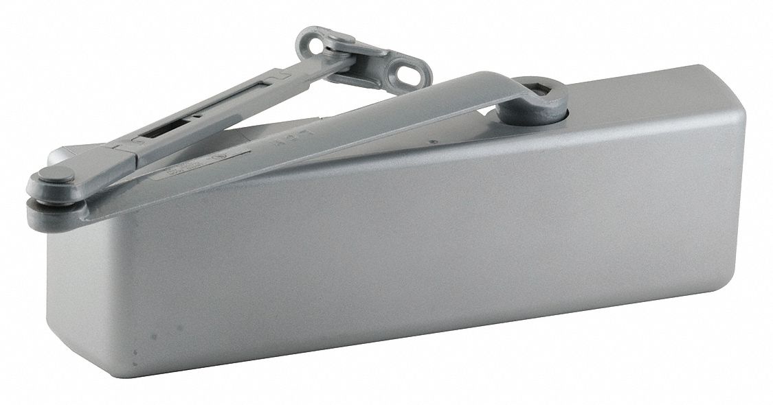 Door Closer: Std Mounting Type, Grade 1 - Heavy Duty, Aluminum, 12 1/8 in Lg, 2 1/4 in Wd