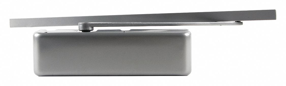Door Closer: Parallel Mounting Type, Grade 1 - Heavy Duty, Aluminum, 12 1/4 in Lg, 2 1/4 in Wd
