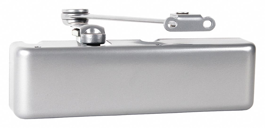 Door Closer: Parallel Mounting Type, Grade 1 - Heavy Duty, Aluminum, 12 1/4 in Lg, 2 1/4 in Wd