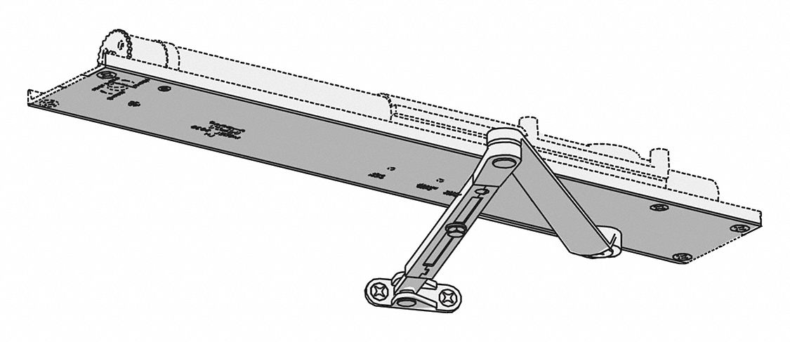 Door Closer: Concealed Mounting Type, Grade 1 - Heavy Duty, Aluminum, 21 7/8 in Lg, 1 5/8 in Wd