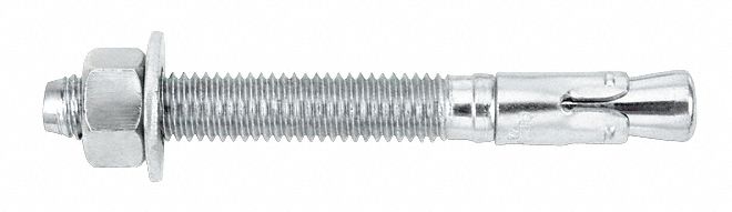 WEDGE ANCHOR, 1¾ IN OVERALL L, ¼ IN DIA, ¼"-20 THREAD SIZE, ¾ IN THREAD L, 100 PK