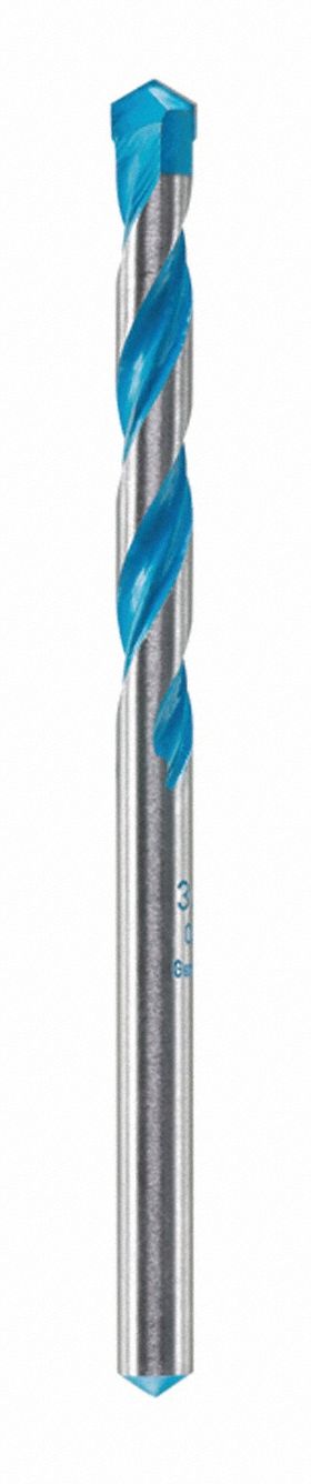 ROUND HAMMER DRILL, ⅜ IN DRILL BIT SIZE, 4 IN MAX DRILLING DEPTH, 6 IN L, CARBIDE