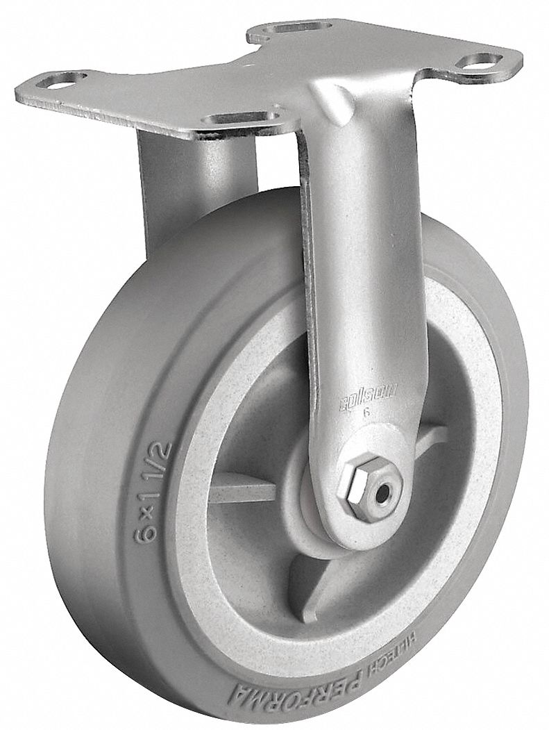 CASTER, PLATE, WHEEL,RIGID, 250 LB MAX, 1 1/2 X 3 IN