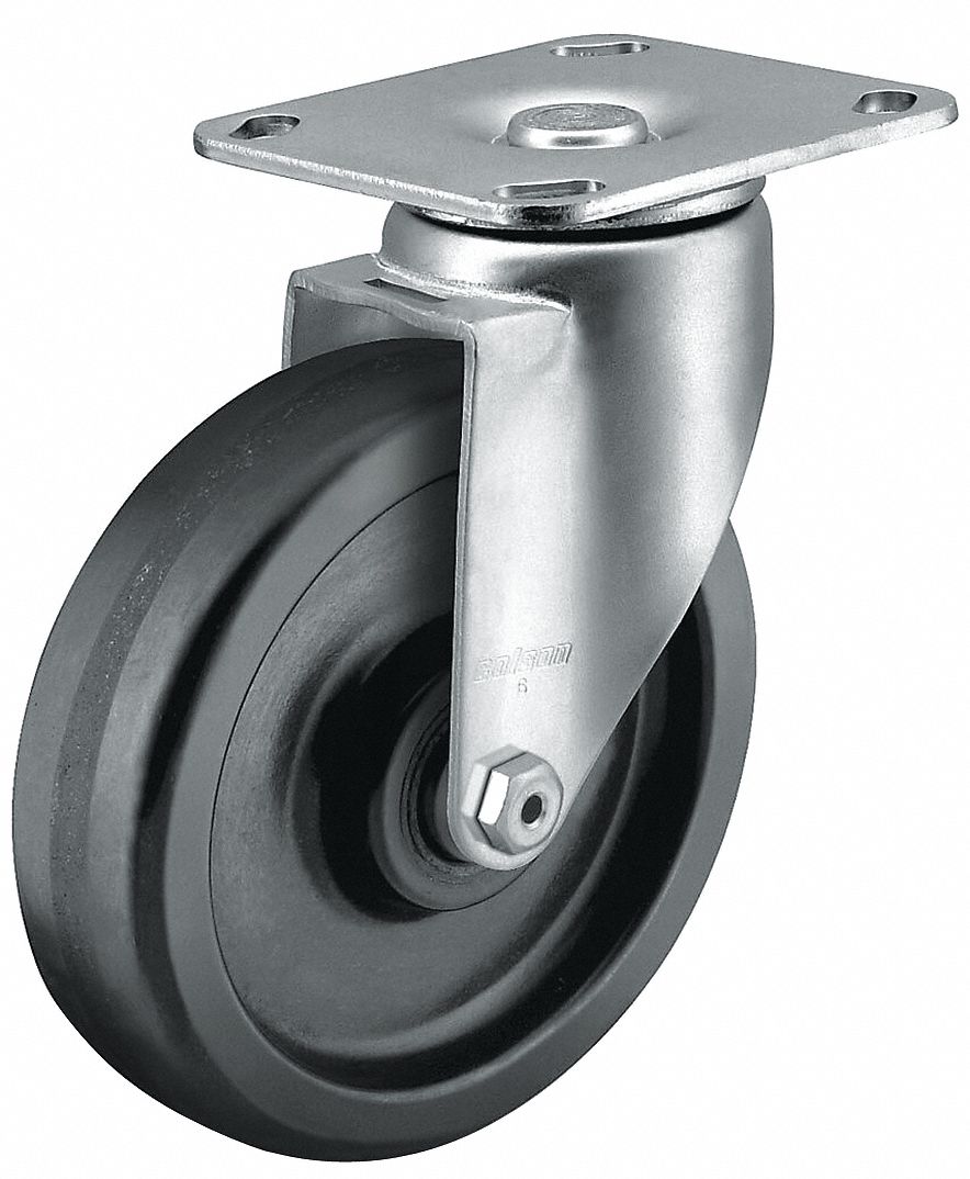 CASTER, PLATE, SWIVEL WHEEL, 400 LB MAX, 1 1/2 X 3 IN, PHENOLIC