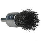 END BRUSH, CRIMPED WIRE, 20000 RPM, 3/4 IN DIA, 1/4 IN SHANK, 0.020 IN FIL, CARBON STEEL