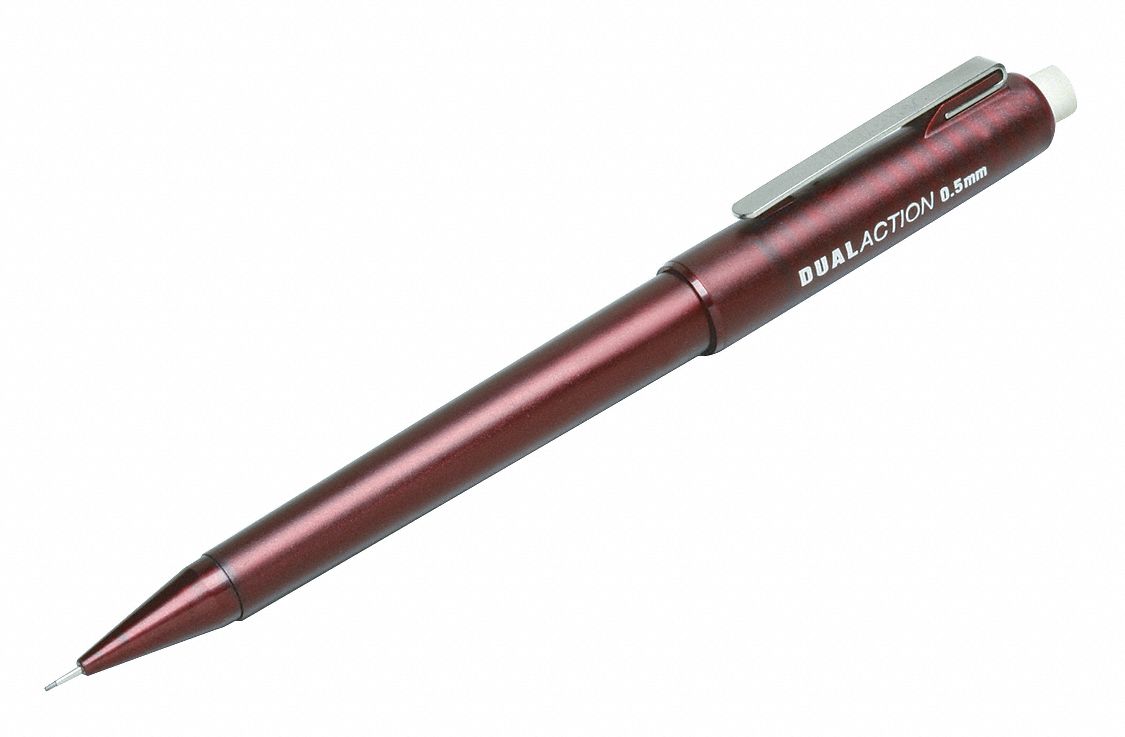 PENCILS,0.5 MM,PLASTIC,BURGUNDY,PK12