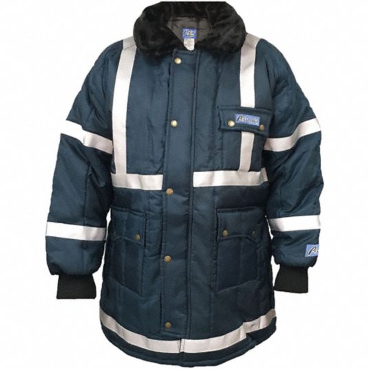 High Visibility Reflective Navy Blue Jacket Parka Safety Workwear