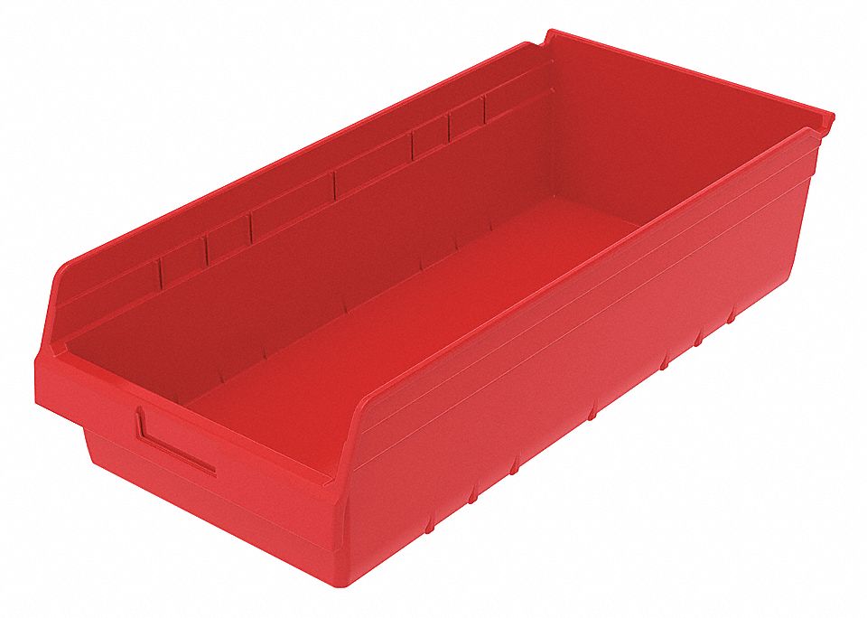 SHELF BIN 6 IN D RED