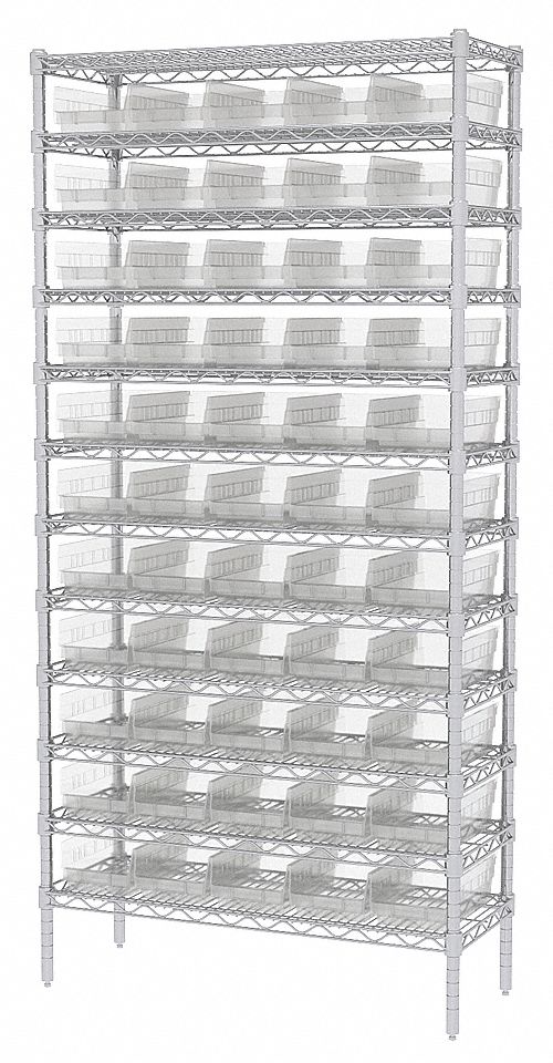 WIRE SHELVING W/(60) GREEN BIST