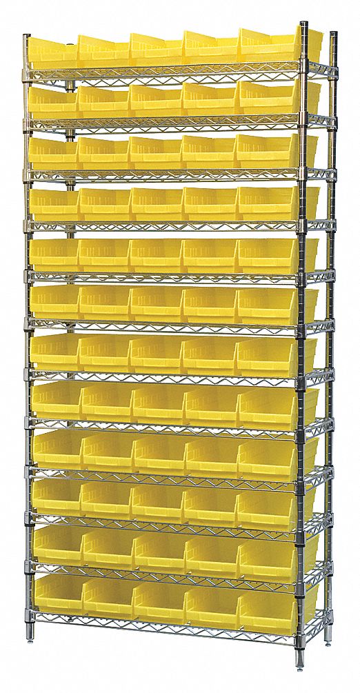 WIRE SHELVING W/(60)YELLOW BIST