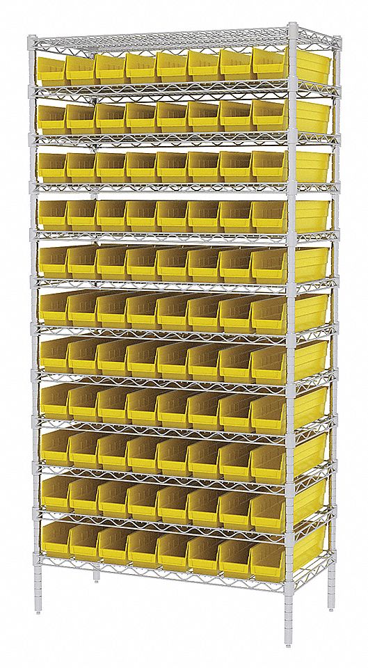 WIRE SHELVING W/(96) YELLOW BIST