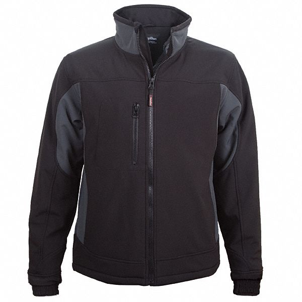 REFRIGIWEAR Insulated Jacket, Polyester, Black/Gray, Zipper Closure ...