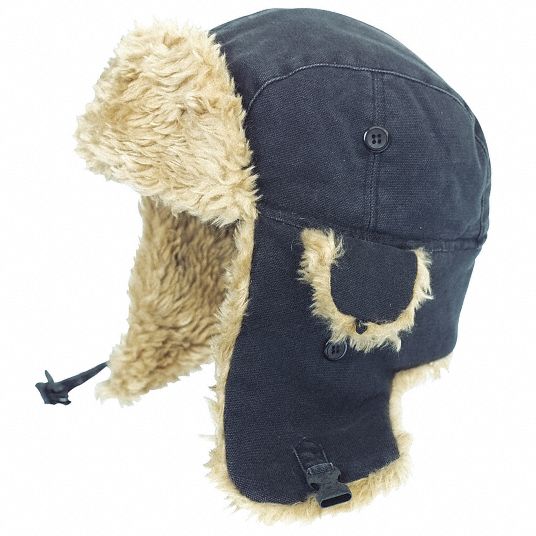 TOUGH DUCK, Aviator Hat, Black, Winter Hat - 46W126