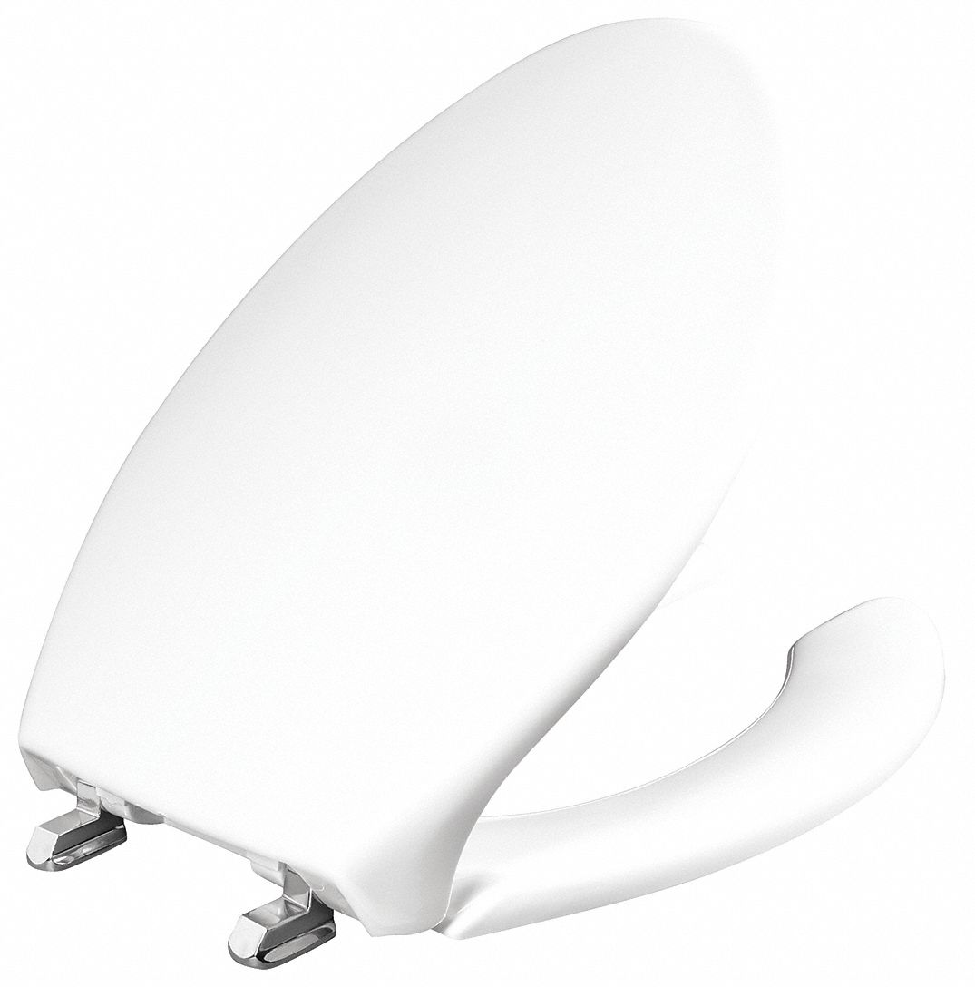 BEMIS Elongated, Standard Toilet Seat Type, Open Front Type, Includes Cover Yes, White 46W157