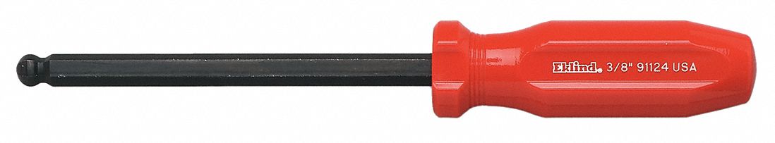 GENERAL PURPOSE BALL END HEX SCREWDRIVER, 5/16 IN TIP SIZE, 10 IN OVERALL L, PLAIN GRIP