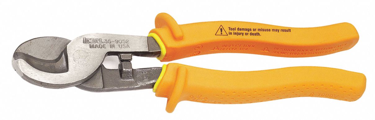 INSULATED CABLE CUTTER,SHEAR CUT,9-1/2IN