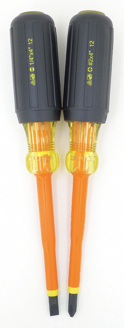 INS. SCREWDRIVER SET,SLOT/PHILLIPS,2 PC