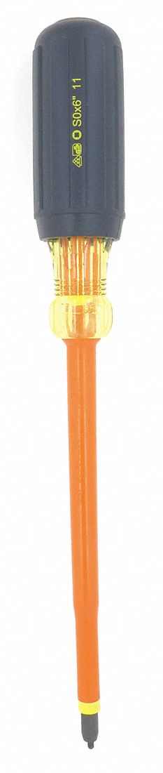 INSULATED SCREWDRIVER, SQUARE, #0 X 6, ROUND