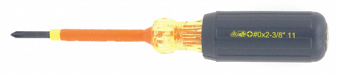 INSULATED SCRWDRIVR, PHILLIPS, #0 X 2-3/8 IN, ROUND