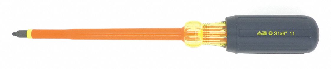 INSULATED SCREWDRIVER, SQUARE, #1 X 6, ROUND