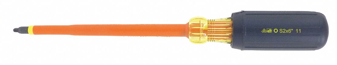INSULATED SCREWDRIVER, SQUARE, #2 X 6, ROUND