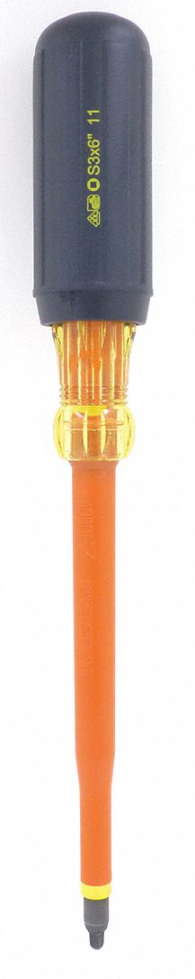 INSULATED SCREWDRIVER, SQUARE, #3 X 6, ROUND
