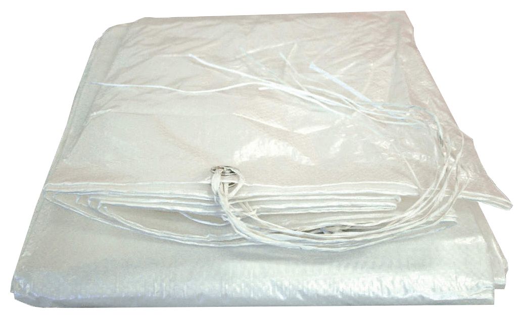 HOARDING TARP, MILDEW/WATER/TEAR RESISTANT, W/TIES, 2.4 OZ, CLEAR, 30 X 50 FT, WOVEN PE