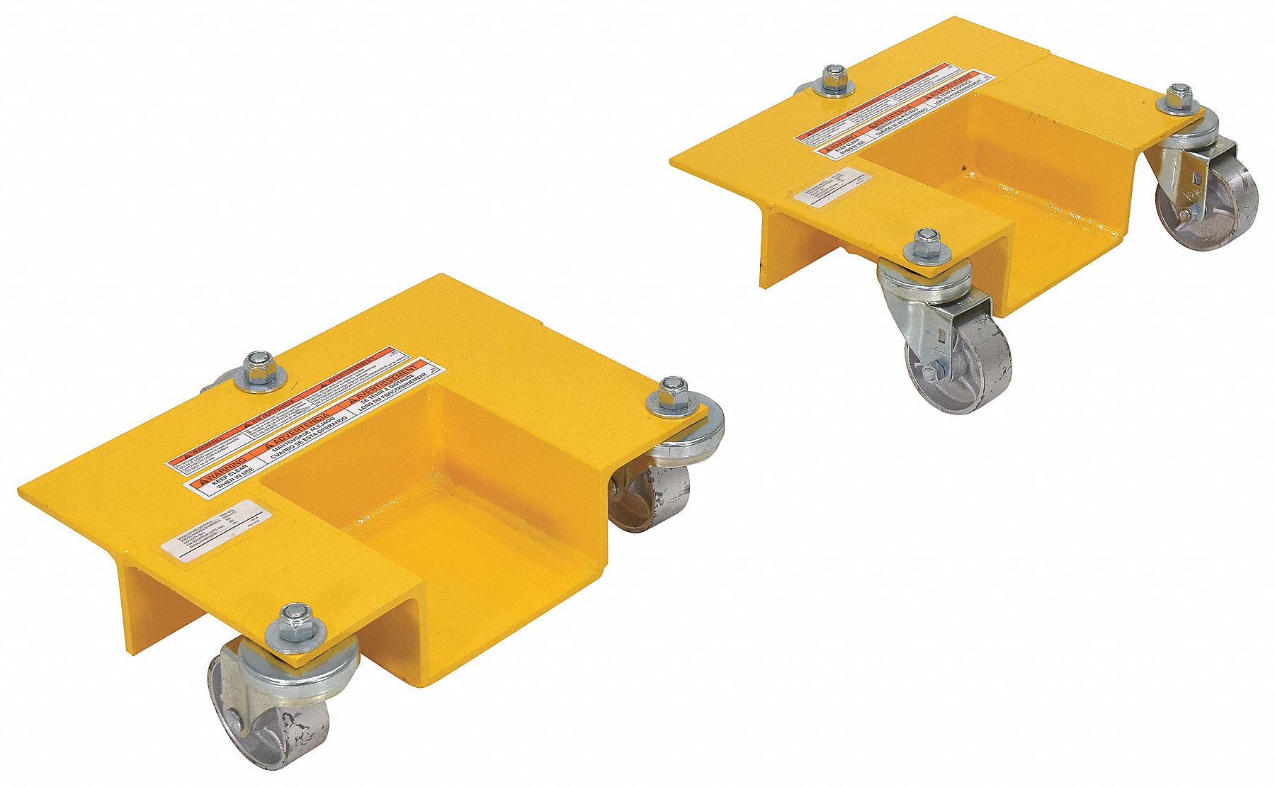 PALLET RACK LIFTING DOLLY, YELLOW, 1,000 LB LOAD CAPACITY, 5 IN WHEEL DIAMETER, FOR USE WITH PALLET RACKING
