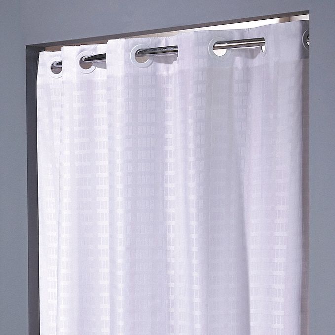 SHOWER CURTAIN,WHITE,74 IN L,42 IN W