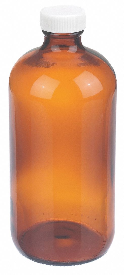 Bottle, 168 mm H, Amber, 75 mm Dia, PK12