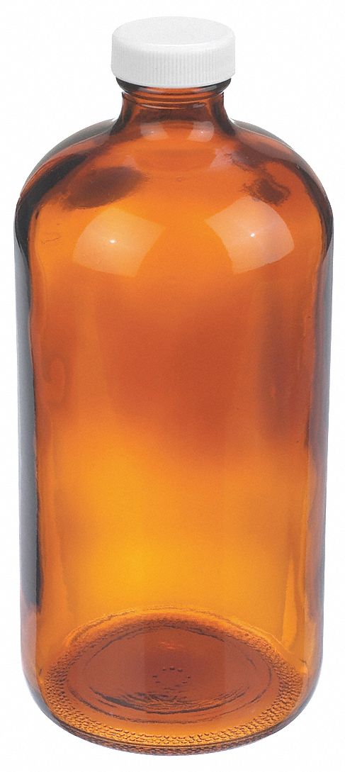 Bottle, 206 mm H, Amber, 94 mm Dia, PK12