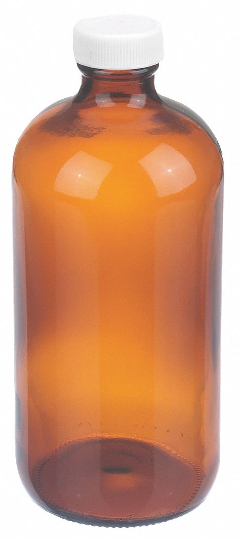 Bottle, 168 mm H, Amber, 75 mm Dia, PK12