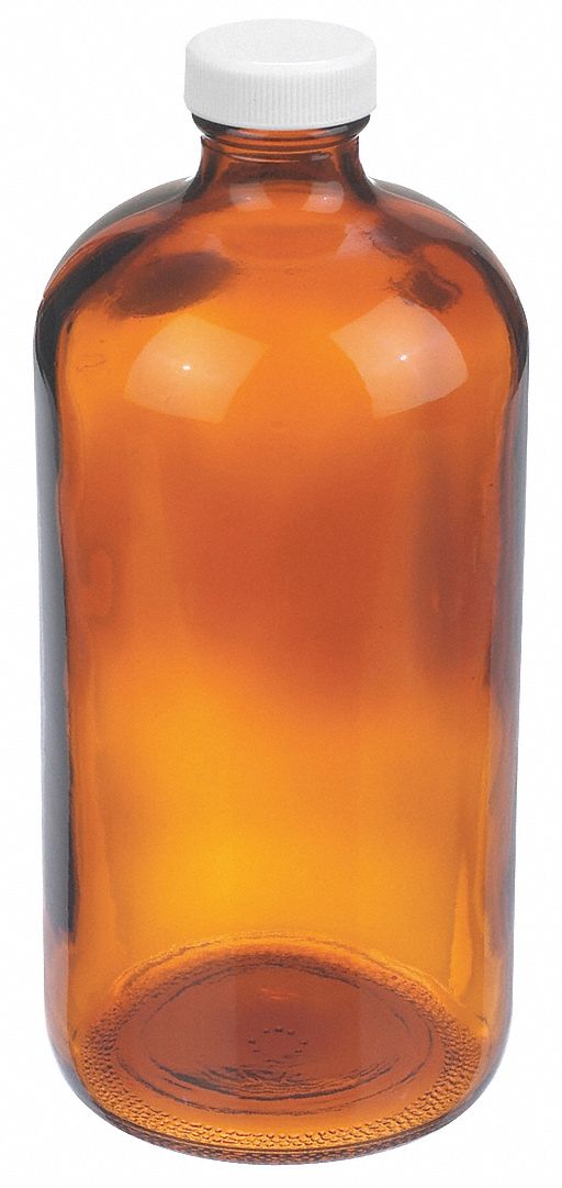 Bottle, 206 mm H, Amber, 94 mm Dia, PK30