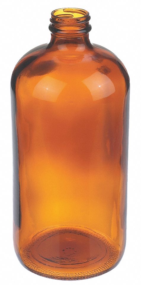 Bottle, 206 mm H, Amber, 94 mm Dia, PK30