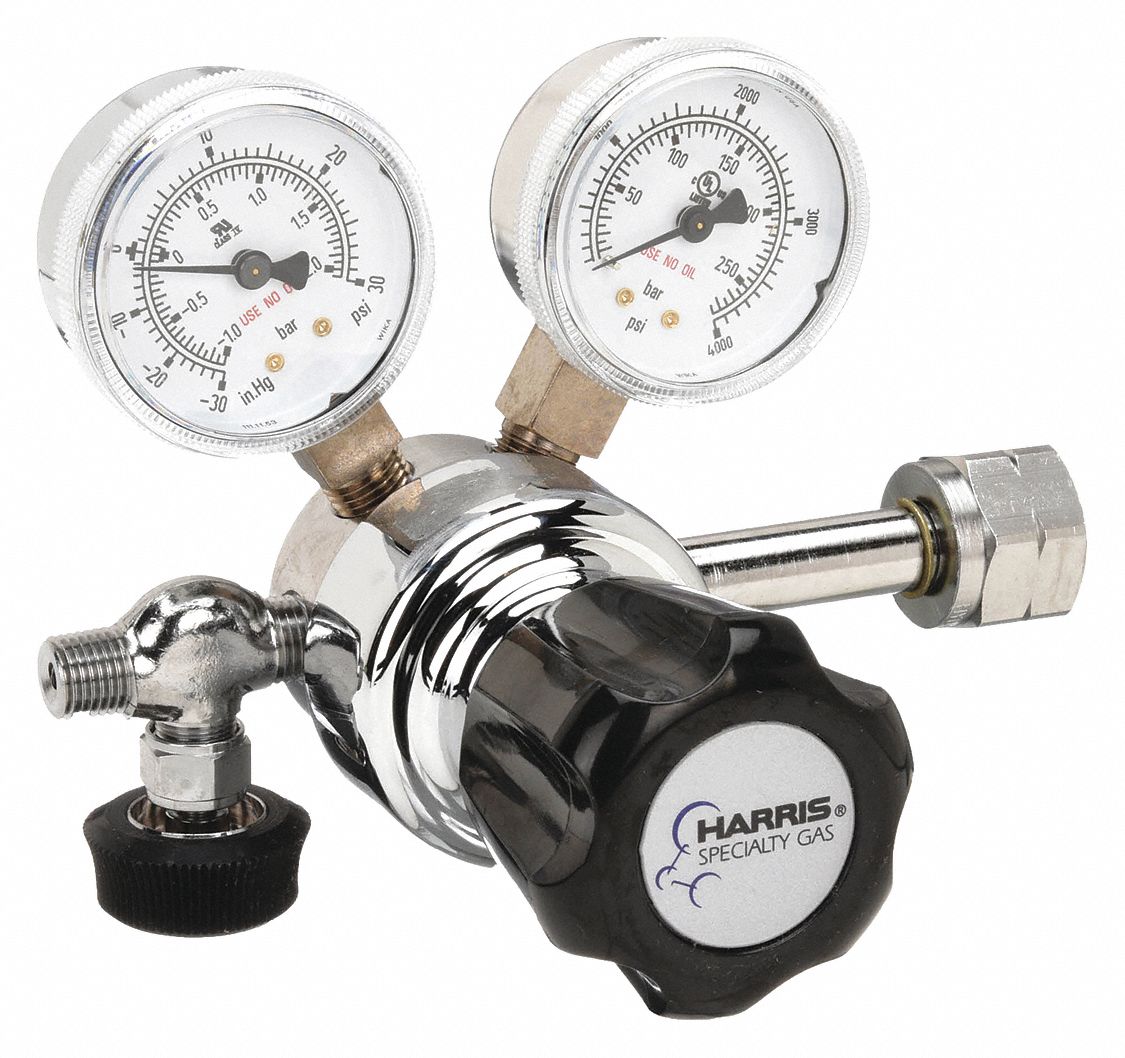 HARRIS, Single Stage, CGA 350 Inlet, Specialty Gas Regulator 46Z477