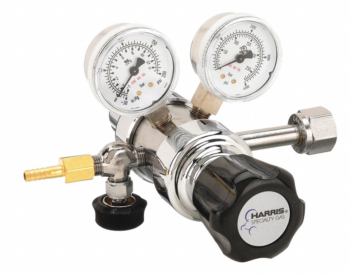 Specialty Gas Regulator: Single Stage, CGA 540 Inlet, 1/4" NPT M Outlet, 125 psig, Oxygen