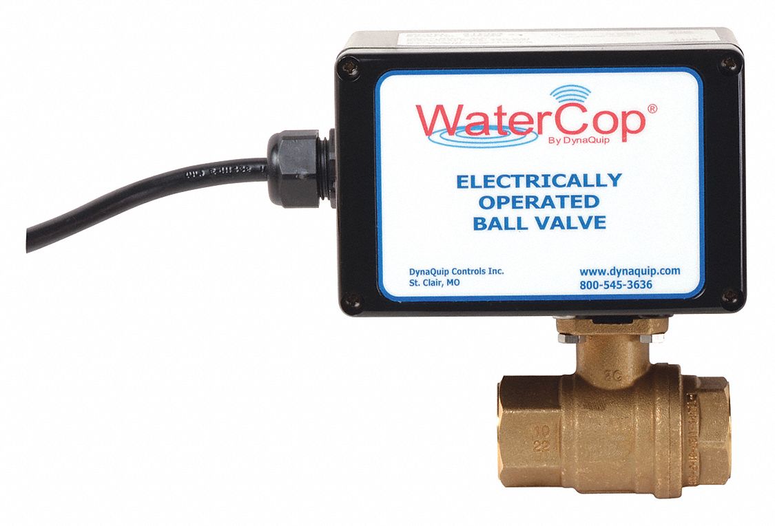 Electronic Actuated Ball Valve: 1 in Pipe Size, Full, 600 psi CWP, 12V DC, RTFE Seat