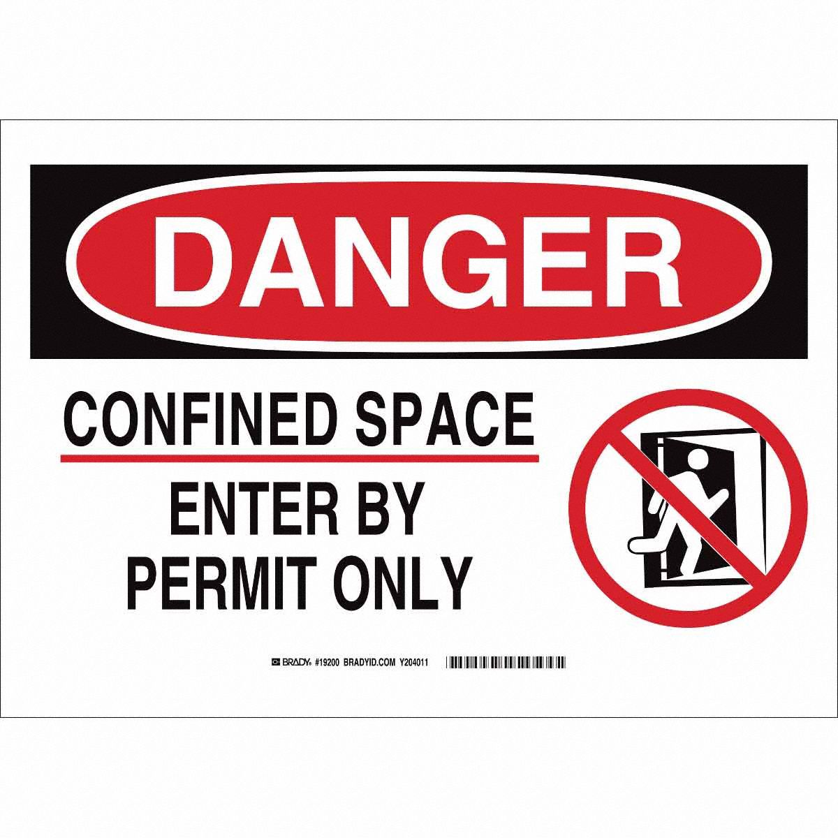 B302 10X14 WG O SAFETY SIGN 10X14 BLK/R