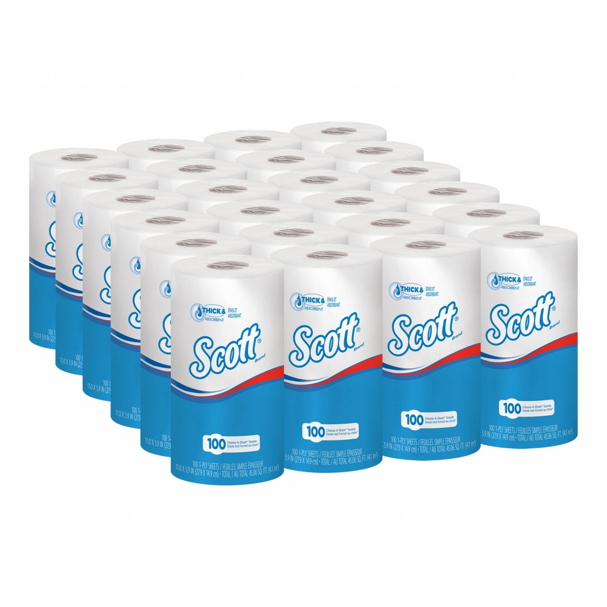 PAPER TOWEL ROLL, PERFORATED, 1-PLY, WHITE, 51 FT X 11 IN, UNIVERSAL, 24 PK